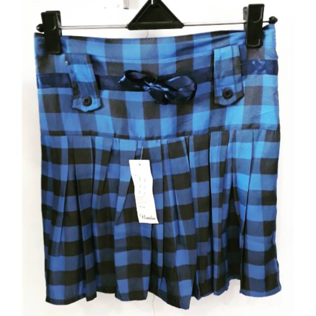 Rok celana wanita remaja kotak Rok celana rempel korea