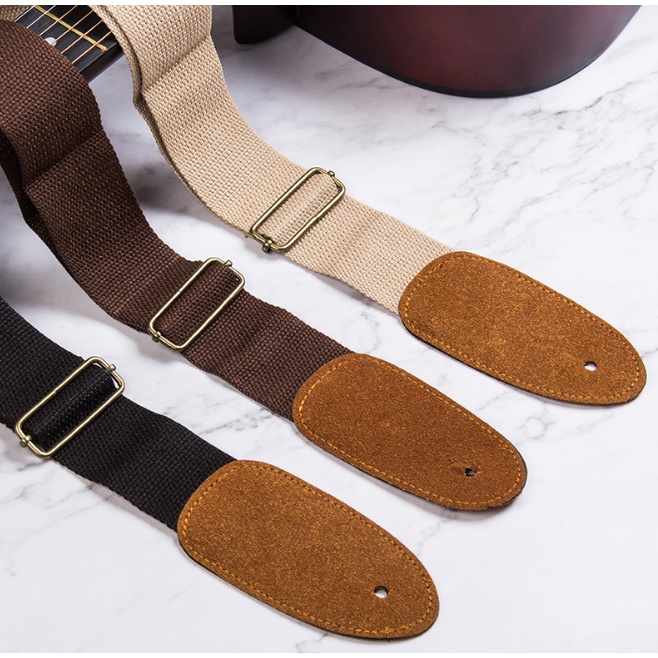 Strap Gitar Fender Tali Guitar Impor Warna Cream Kopi Hitam