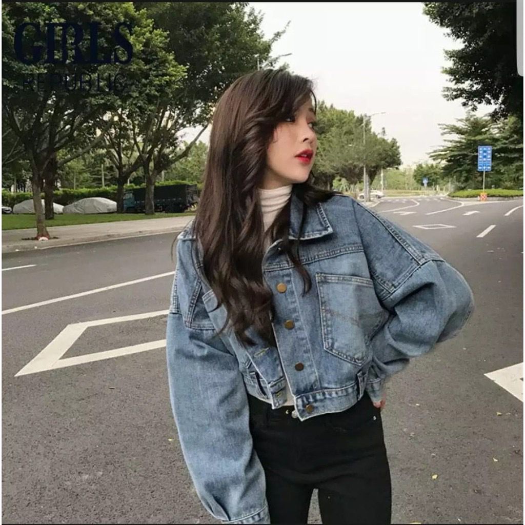 BEFAST - ZFS OOTD Wanita Jacket Jeans ANICA / GRACIA PREMIUM OVERSIZE JEANS JACKET / Jaket Denim Kekinian Remaja / Keluaran Terbaru / Jaket Jeans Casual / Fashion Ala Korean