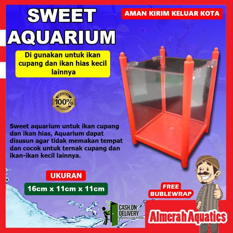 Sweet Betta Aquarium Kecil/Aquarium cupang /Aquarium ikan hias cupang