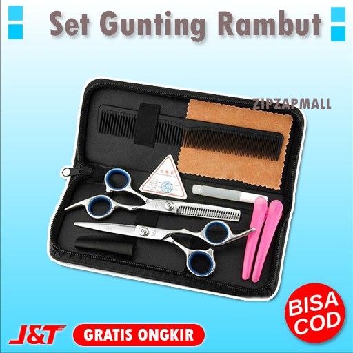 Set Gunting Rambut Profesional Gunting Cukur Sasak Gunting Rambut Salon Barbershop Murah Original