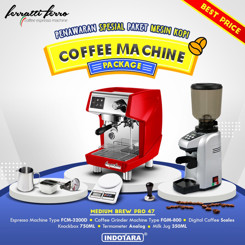 Paket mesin kopi Espresso Medium Brew Pro 46 - 47 - 48