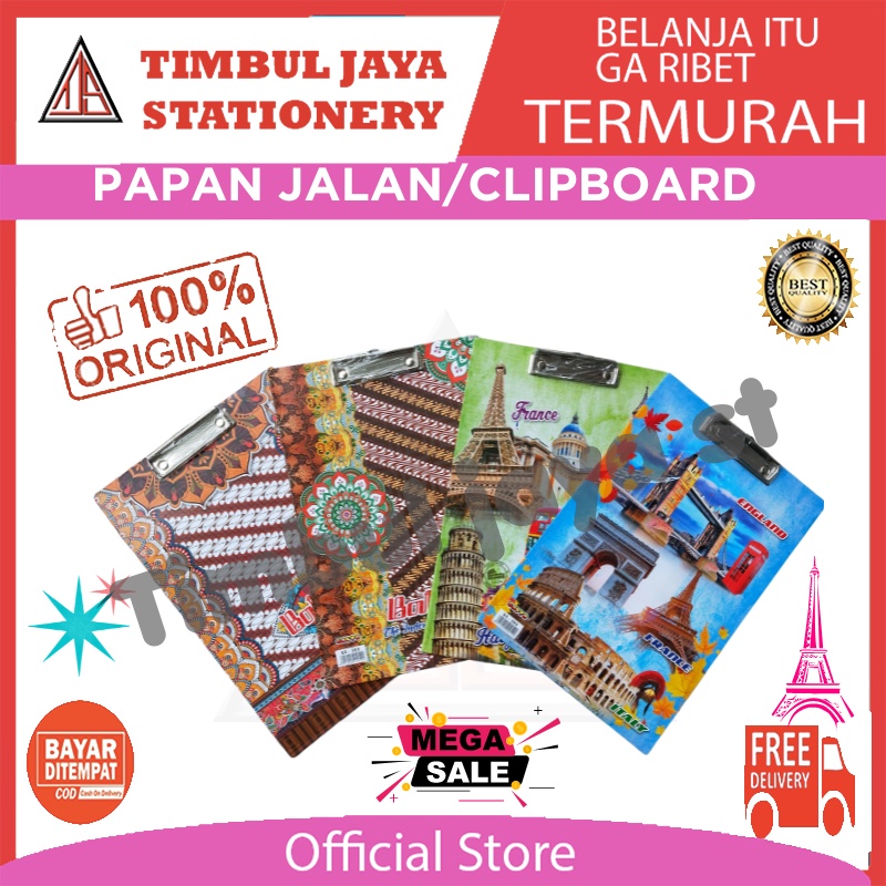 

Papan jalan Papan batik clip board papan ujian + white board papan tulis desain karakter aesthetic batik vintage CP-302 303