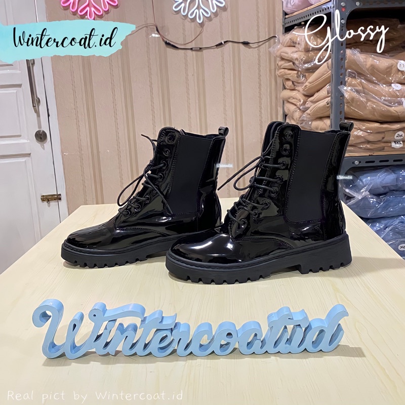 Boots wanita import fashion korea irene sepatu cewek boot autumn winter