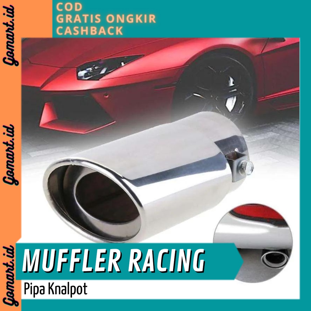 Muffler Ujung Pipa Knalpot Mobil Racing Silver - Knalpot Mobil Stainless Steel