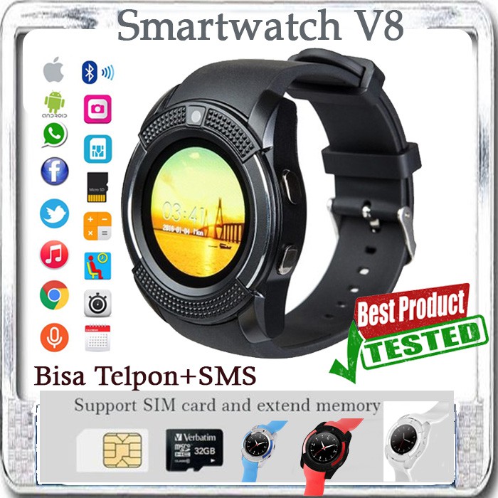 bt notification smartwatch v8