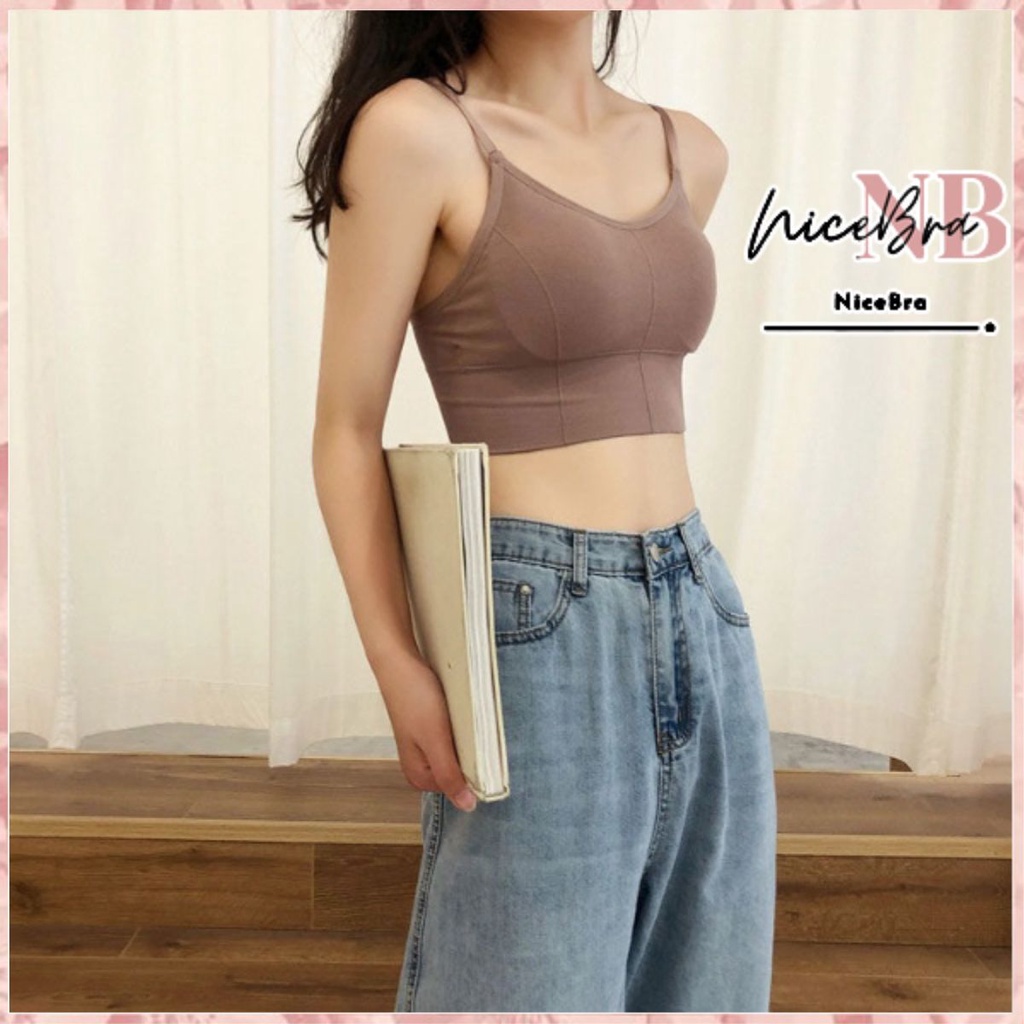 Nicebra Crop Top Tanktop fashion wanita tanpa kawat pakaian dalam wanita 1051