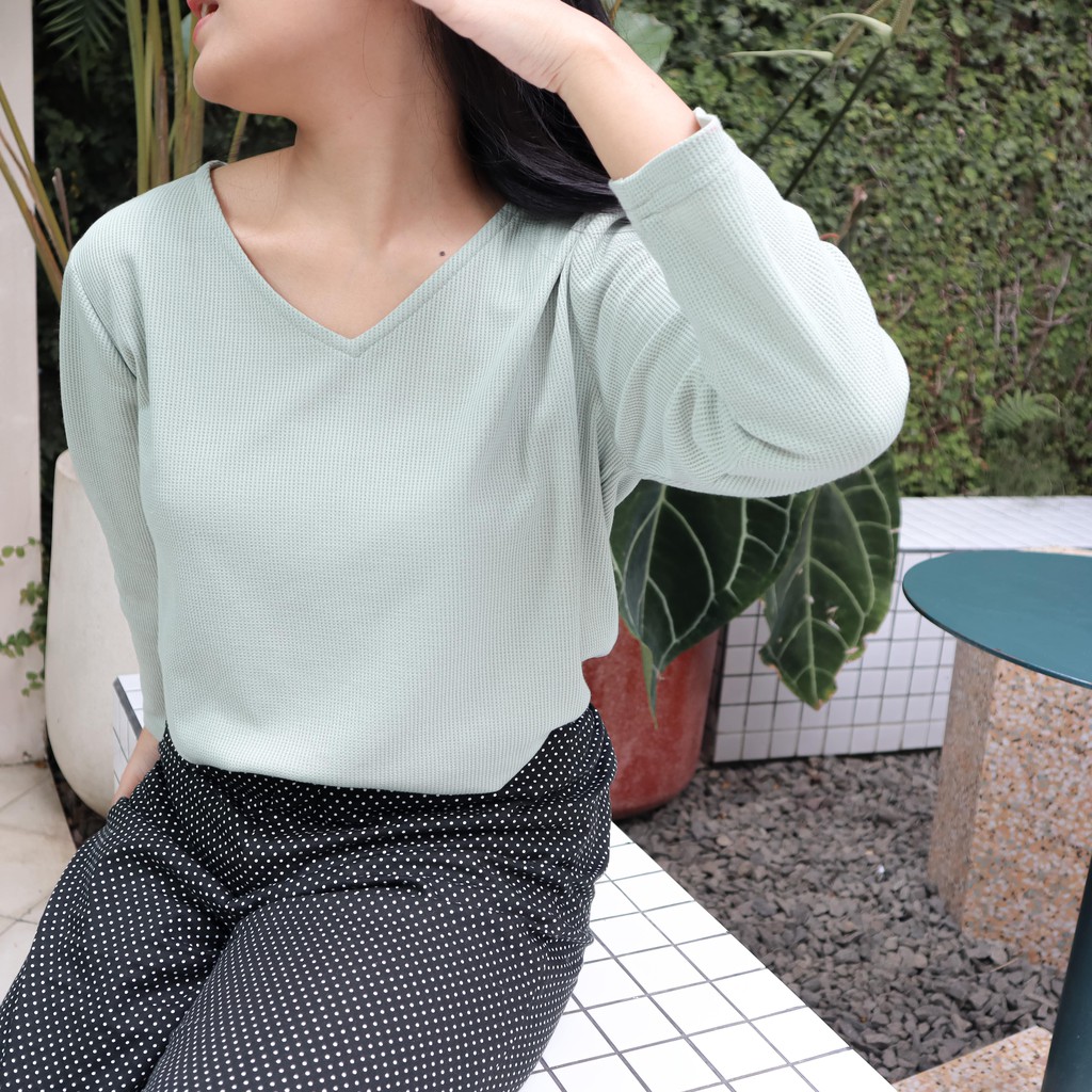 yumi top | waffle knit