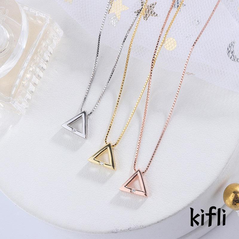 Kalung,Bentuk Segitiga Geometris,Aksen Berlian,Untuk Wanita