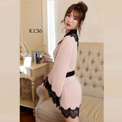 [LIMITED STOK] PIYAMA KIMONO BAJU TIDUR KIMONO WANITA KIMONO SEXY PEACH KL36