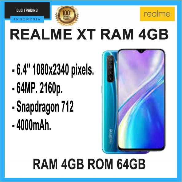 REALME XT RAM 4 ROM 64 GARANSI RESMI REALME INDONESIA