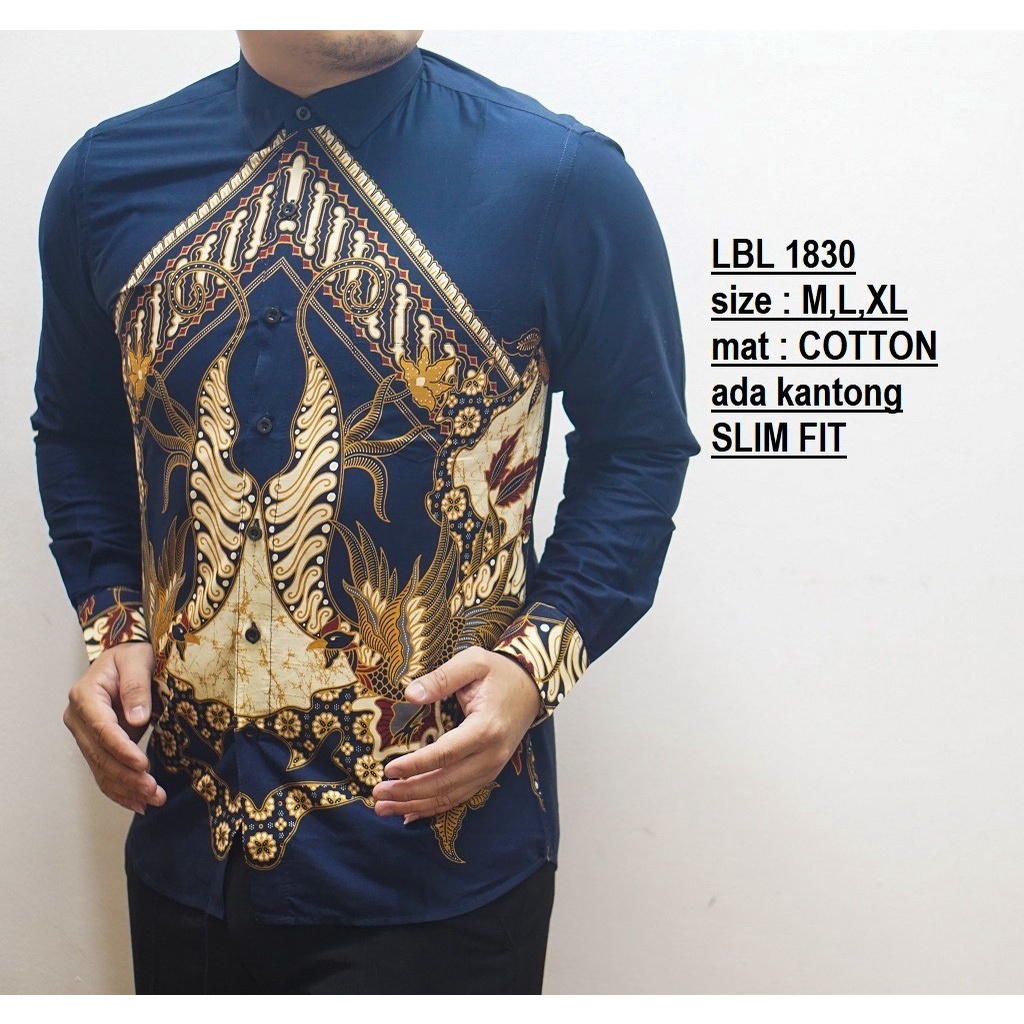 KEMEJA BATIK PRIA SLIM FIT BAJU BATIK PRIA SLIM FIT PREMIUM LBL1830