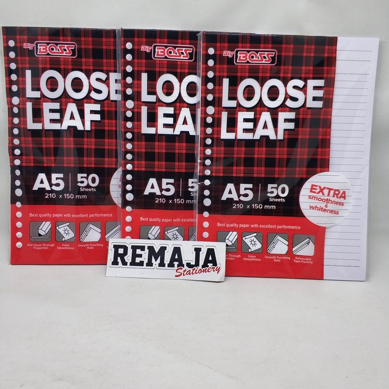 

Big Boss Loose Leaf A5 Isi 50 lembar bergaris