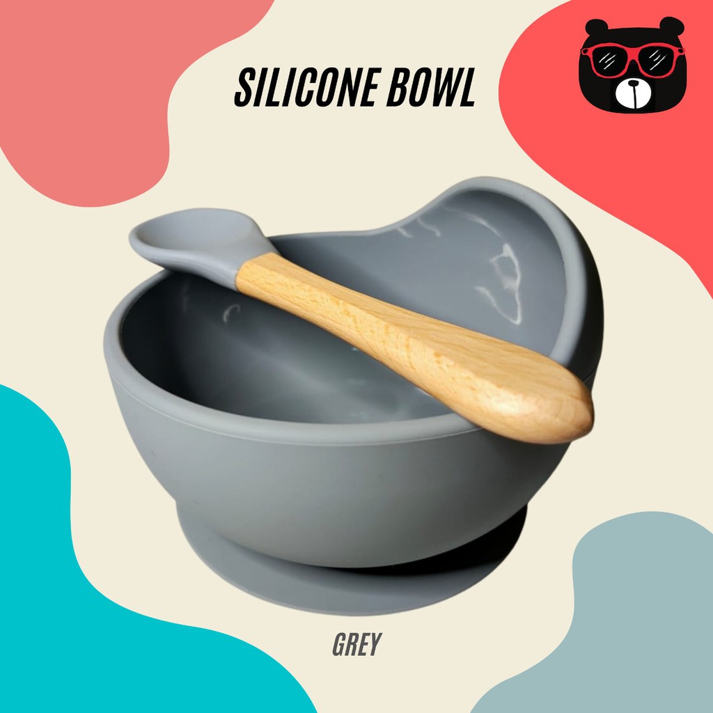 Tempat makan anak | Mangkok bayi | Silicone bowl + Spoon