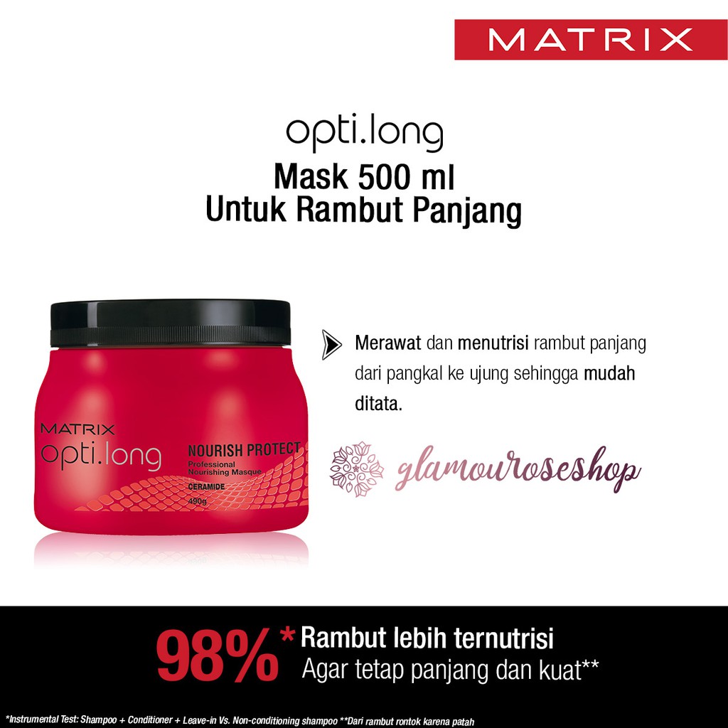 ❤️Glamouroseshop❤️ Matrix Opti Long Nourishing Protect Masker Hair Mask Masker Rambut 490 gr