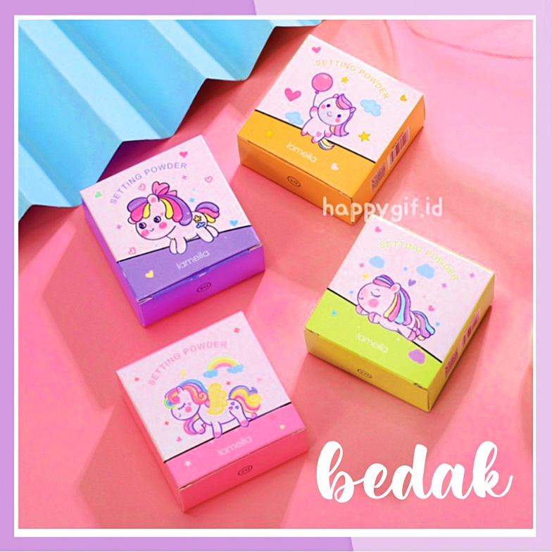 LAMEILA Bedak Unicorn Pengontrol Minyak Wajah Menjadi Lebih Halus Dan Terlihat Sehat Powder LA118