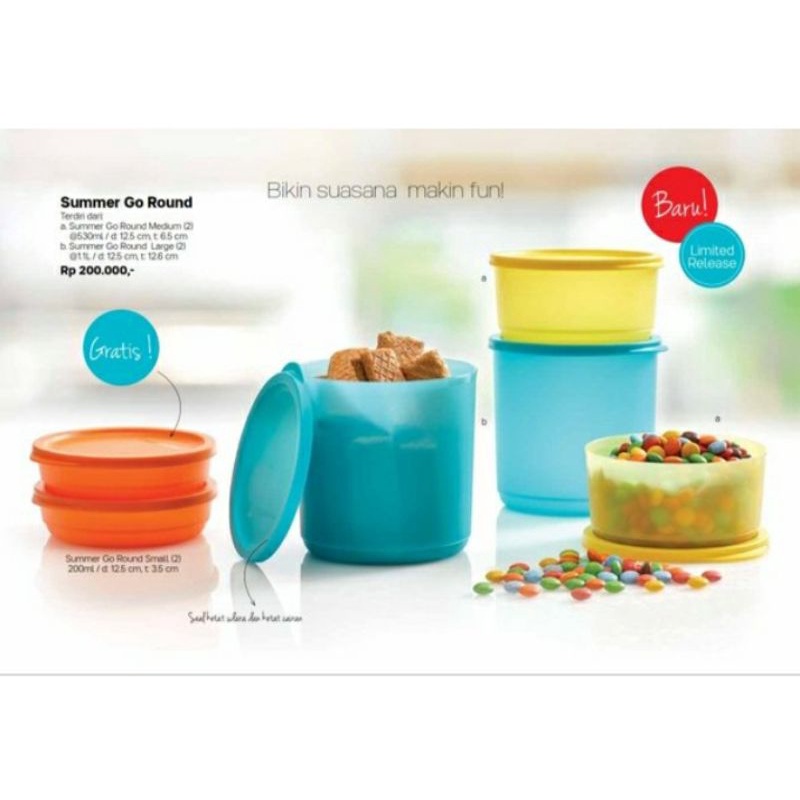 summer go round Tupperware set(6pcs)