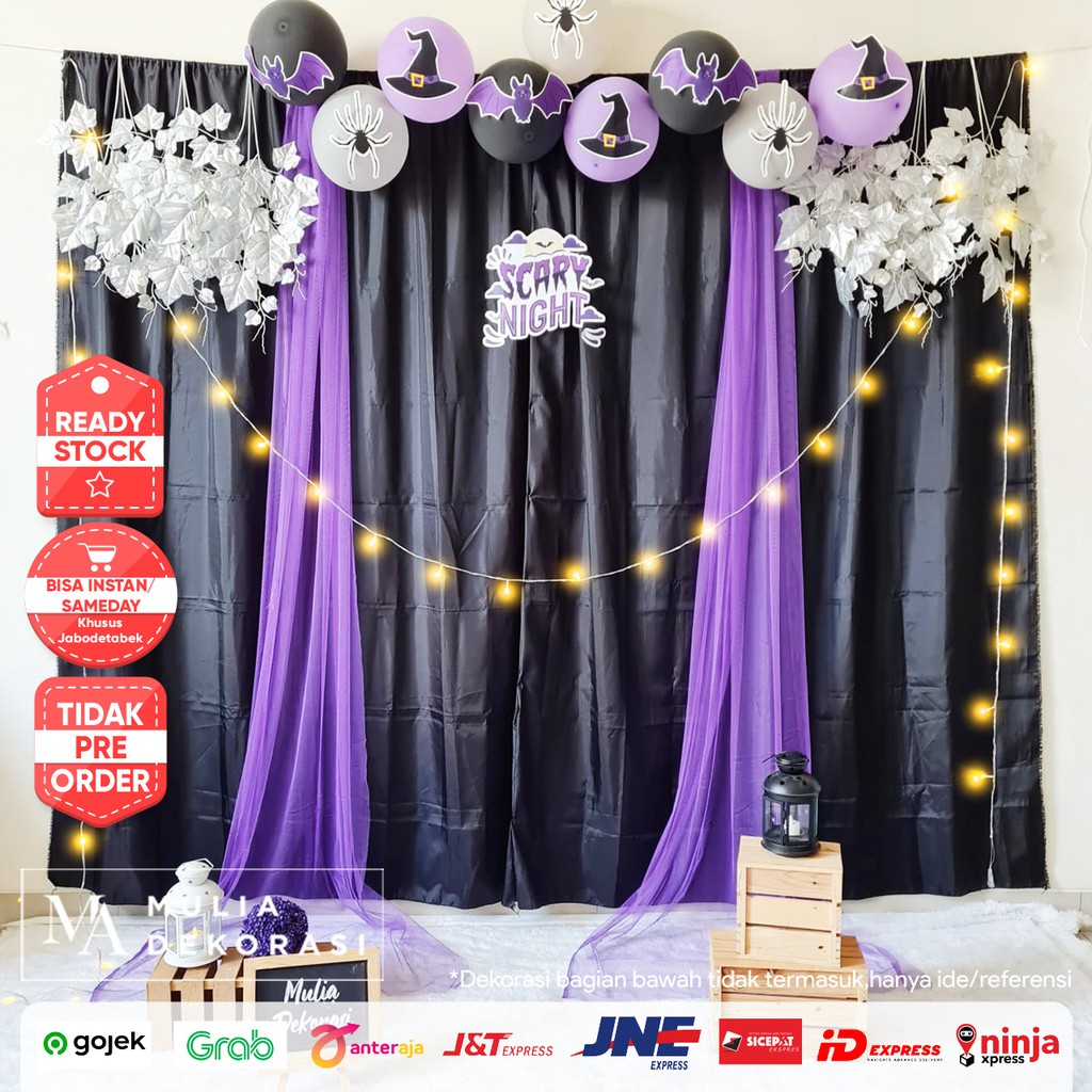 Dekorasi Backdrop Photobooth Tema  Halloween Pesta  Background Halloween Trick or Treat Backdrop