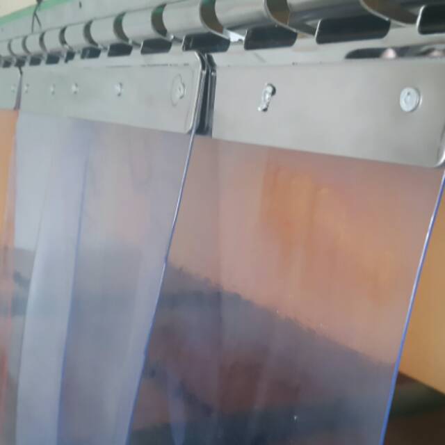Jual Plastic Strip Curtain PVC Clear Transparan Biru Jual Plastic Strip Curtain PVC Clear Transparan Biru