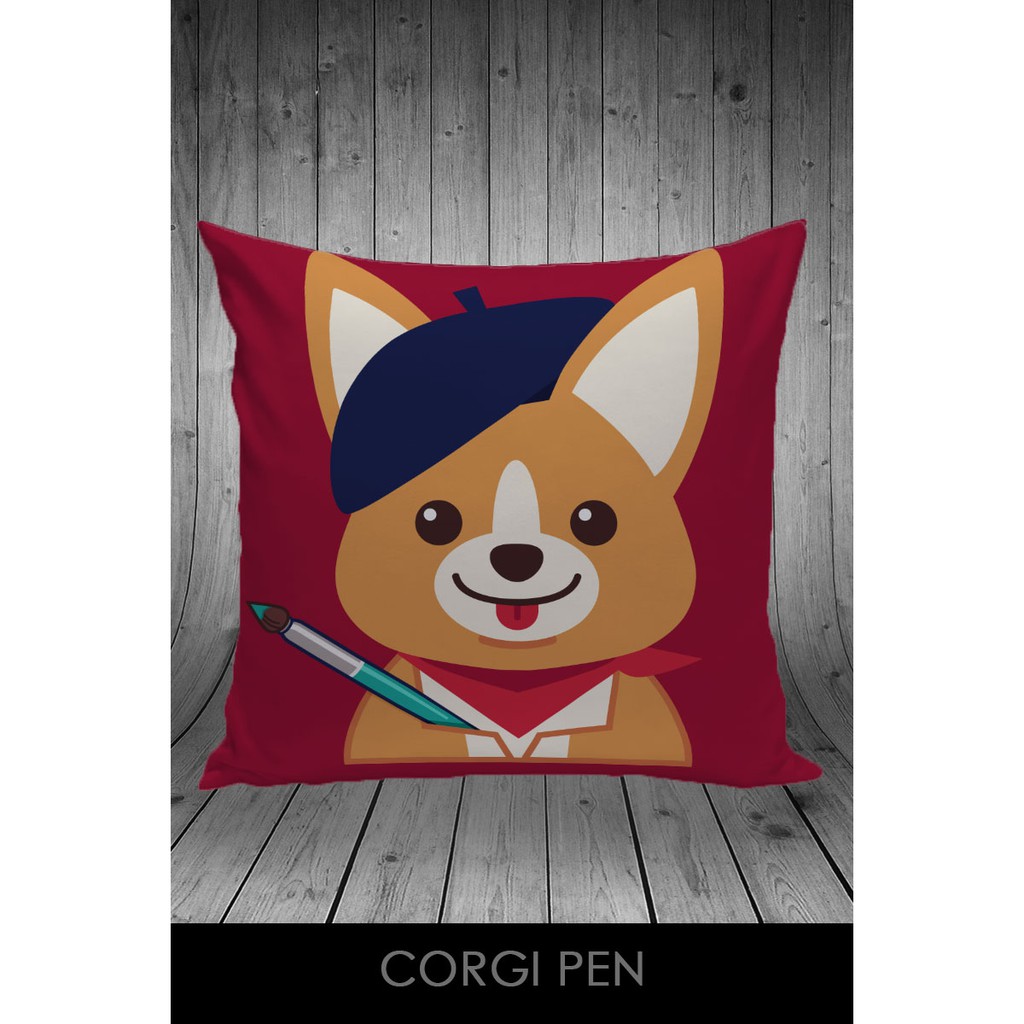 

Bantal Custom Text - Corgi Pen