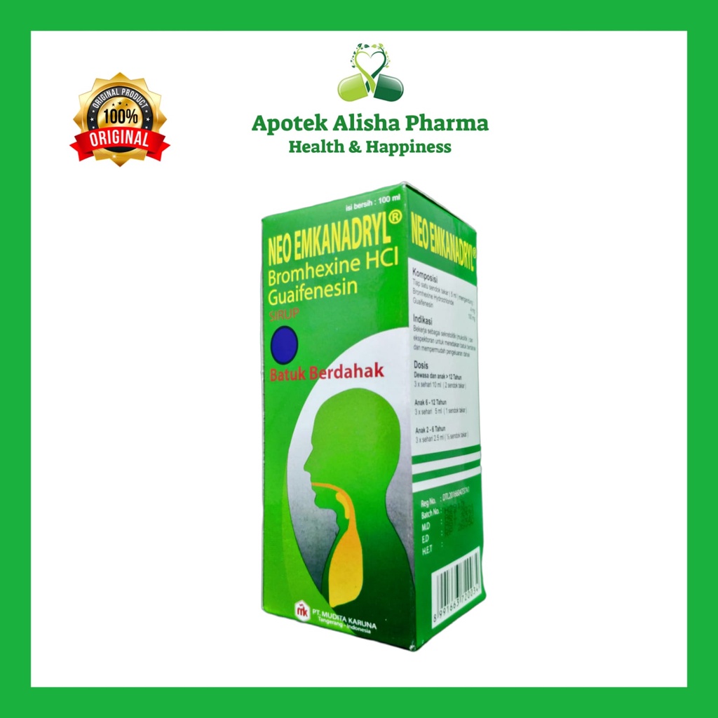 Neo Emkanadryl Sirup 100ml - Emkanadril Syrup Obat Batuk Berdahak