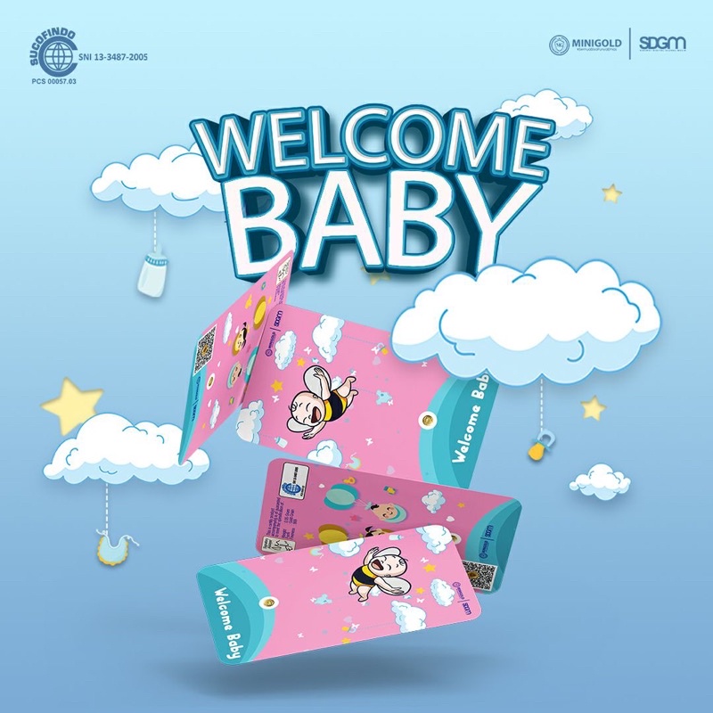 MiniGold Gift Series Wellcome Baby 0.5 gram || Antam || Emas