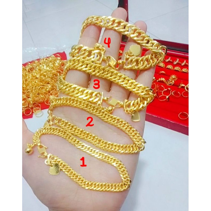 GELANG TITANIUM/Lapis Emas 24K/Lapis Kristal