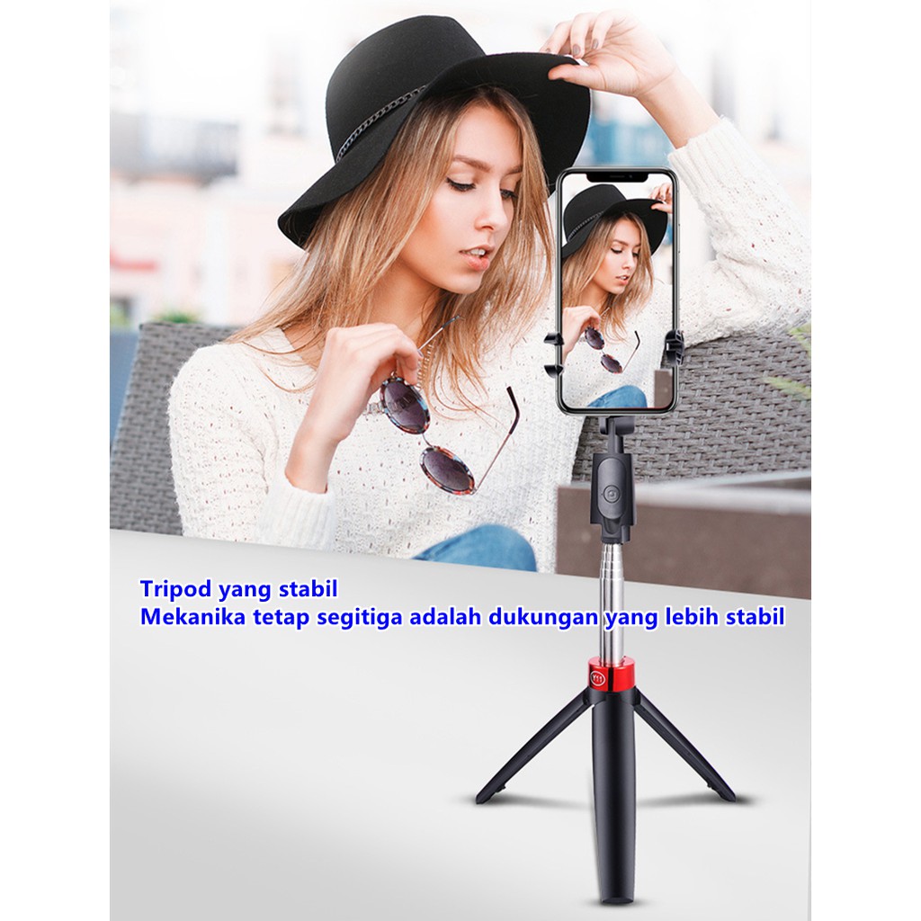 Y11 Bluetooth selfie stick 360-degree rotating horizontal and vertical taking photos