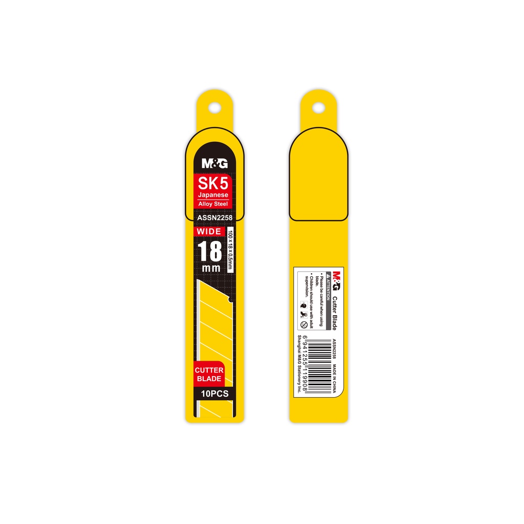 

M&G Cutter Blades 18mm 100*18*0.5mm With 8Points 10Pcs/Box Isi Cutter Refill Pisau Cutter