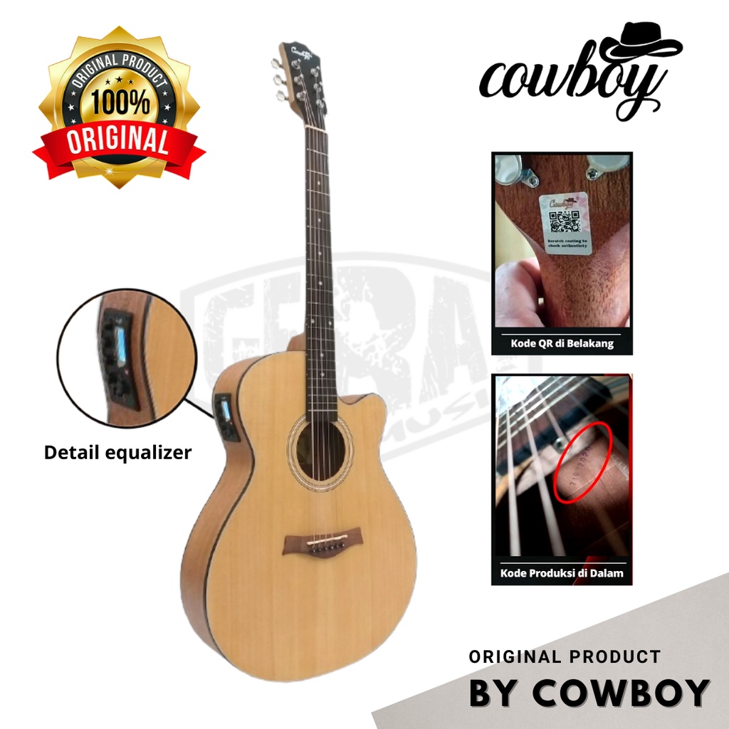 Cowboy - Gitar Akustik Elektrik GWC-235 NA( Preamp AW-1 ) Natural Original