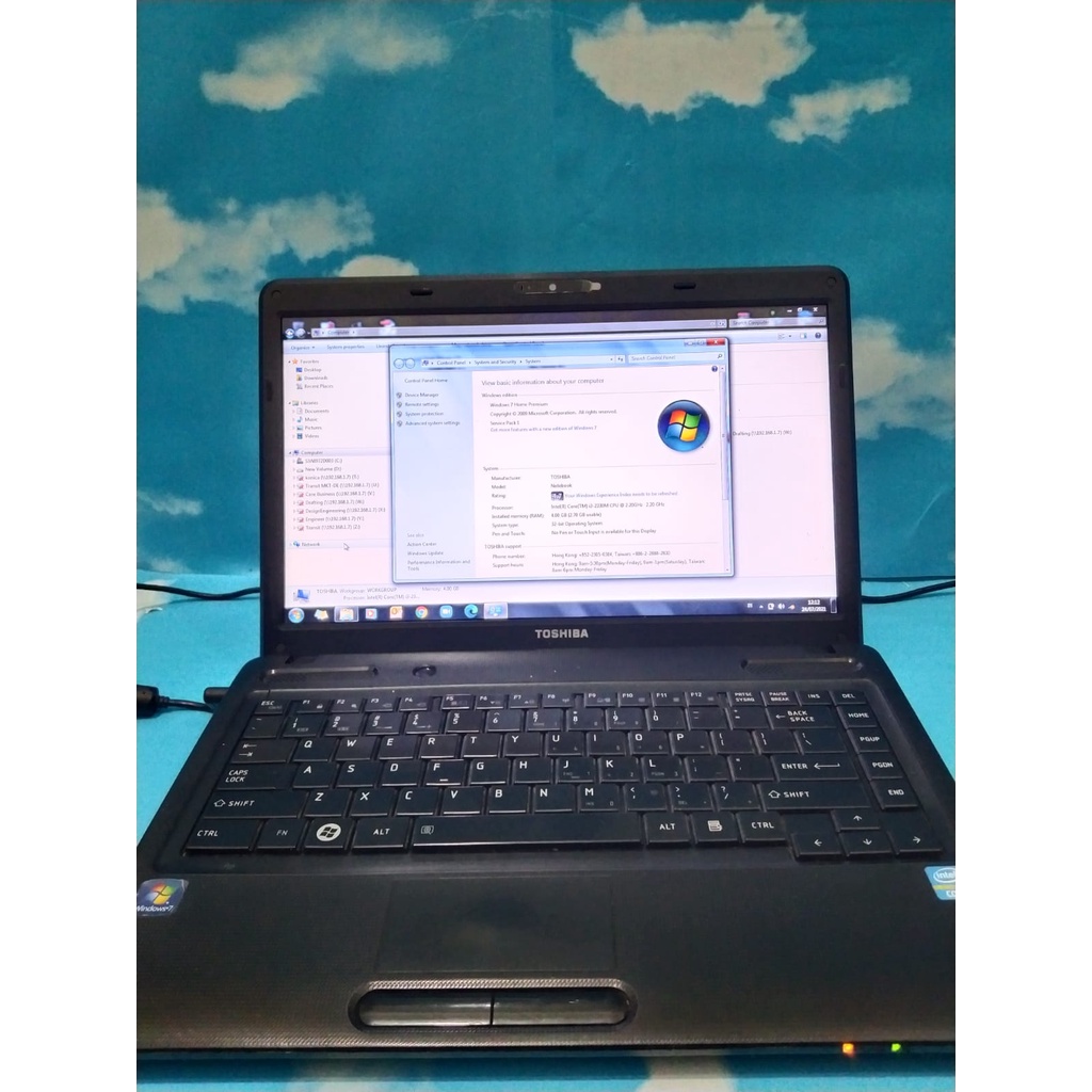 Laptop second Toshiba c640 RAM 4 giga hardisk 500 GB Core i3