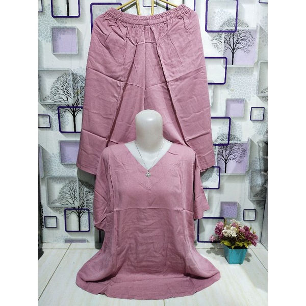 Setelan Rayon twill polos 7/8 jumbo LD 120 cm