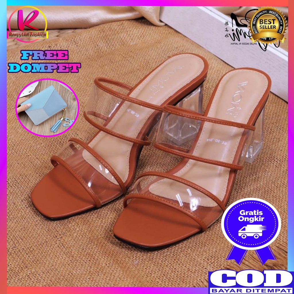 Sepatu Hak Kaca Tahu Premium Sepatu Hak Wanita Cewek High Heels Hils Wanita Cewek Terbaru Murah US85