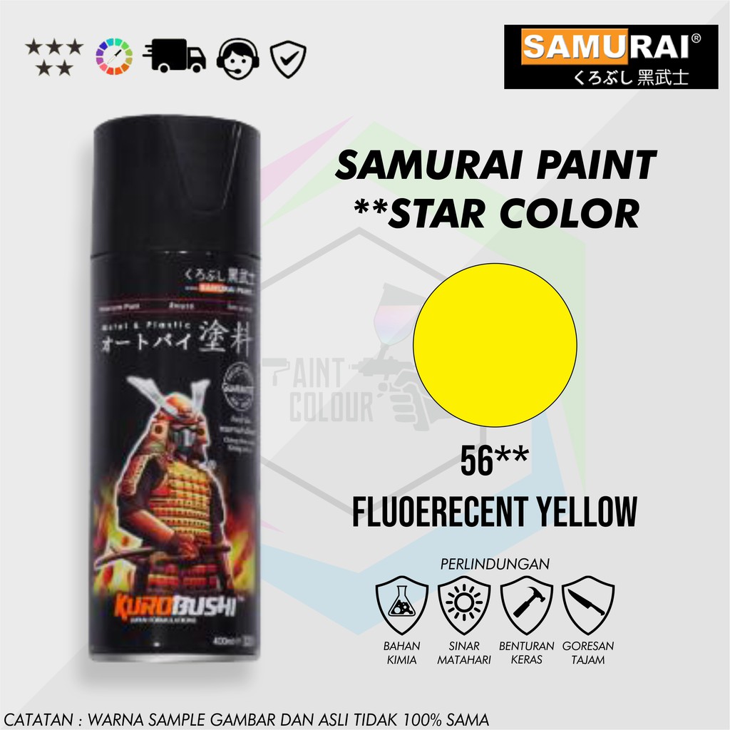 Samurai Paint 56** Fluorecent Yellow/Scotlite Kuning Cat Semprot/Pylox