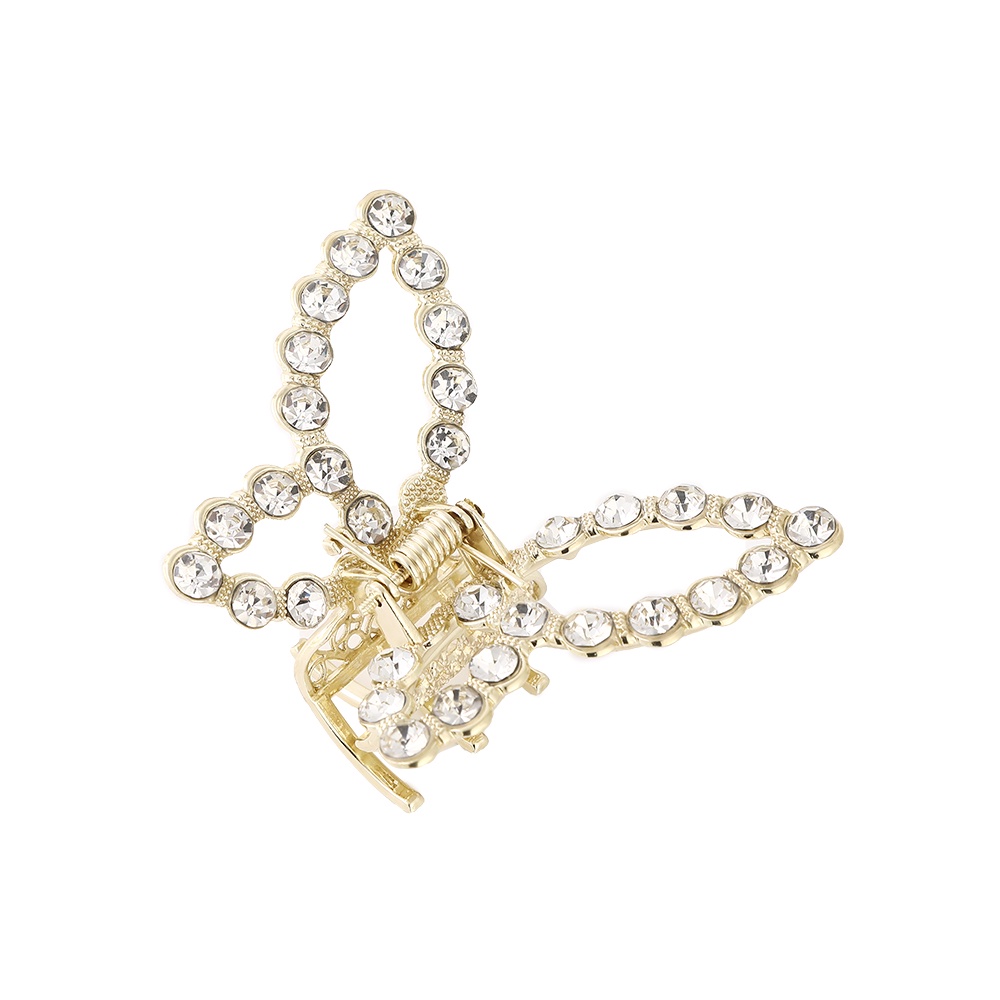 Jepit Rambut Bentuk Kupu-Kupu Aksen Mutiara Dan Berlian Imitasi Bahan Alloy Gaya Korea Untuk Wanita