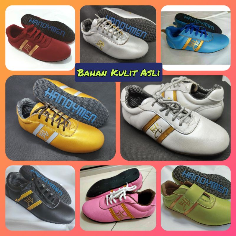 SEPATU WUSHU DEWASA, ANAK,  MERK HANDYMEN, BAHAN KULIT ASLI HANDMADE