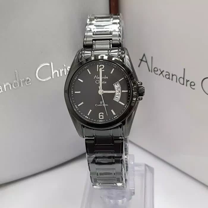Jam tangan wanita Alexandre Christie AC 8289 AC8289 full black Original