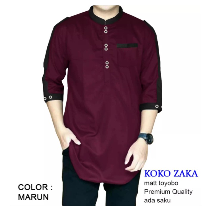 4 Size,7 Warna KOKO ZAKA,Baju Koko Muslim Pria Terbaru,Terkini dan Terlaris