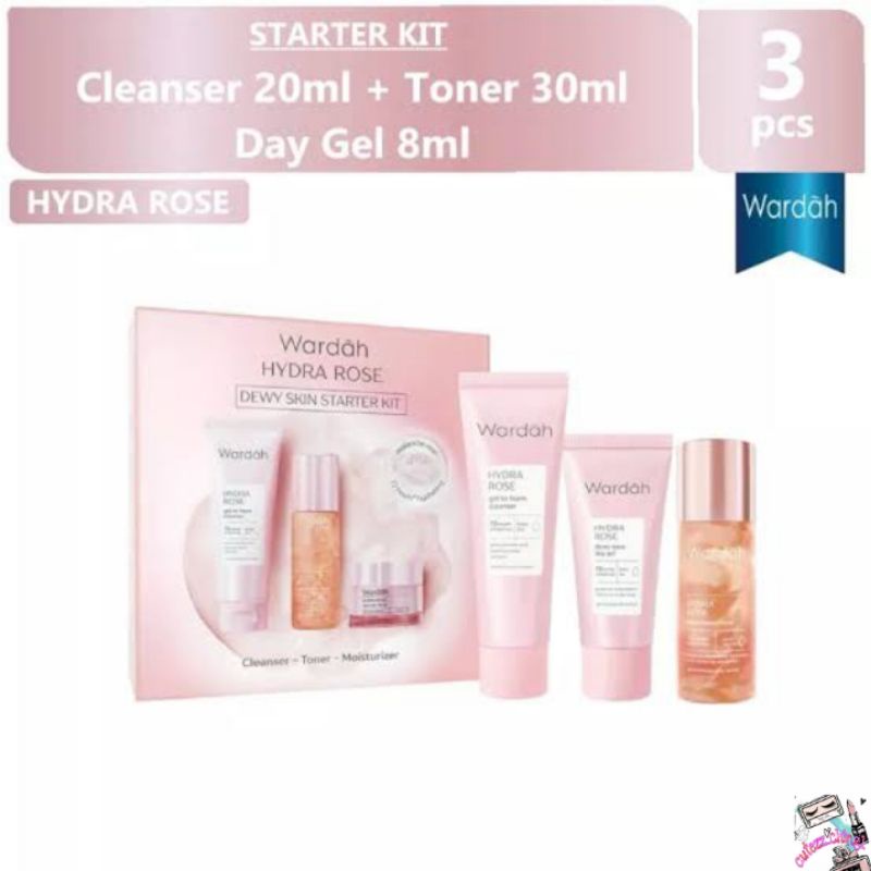 ☃️Cutezz_Ching1☃️Wardah Hydra Rose Dewy Skin Starter Kit