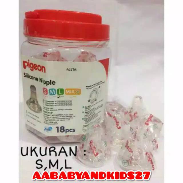 1PC Pigeon Silicone Nipple Size S M L-Karet Silikon Pigeon Ukuran S M L