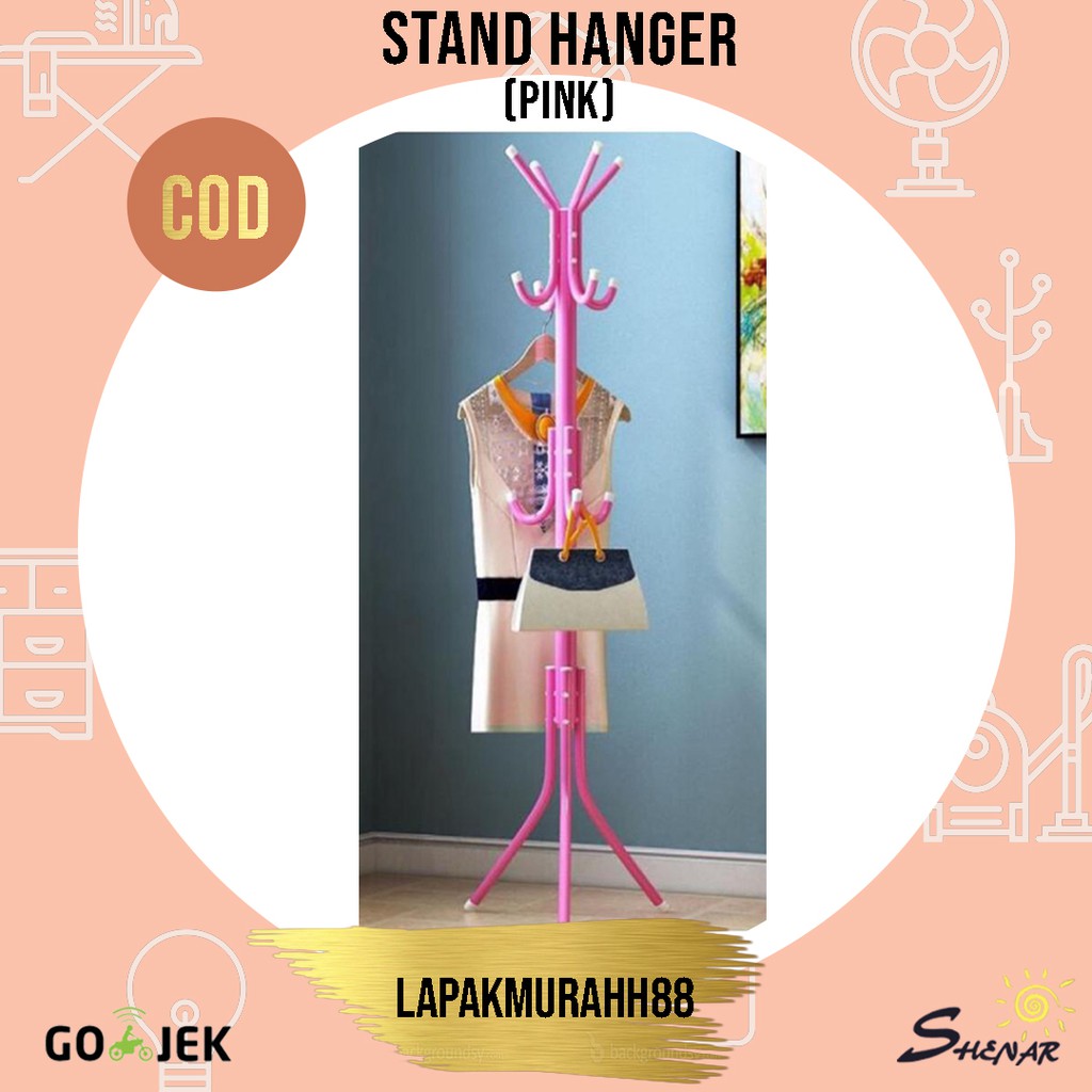 (BISA COD) Shenar Stand Hanger/ Bag Stand Hanger / Gantungan Tiang Berdiri / Gantungan Tas, Gantungan Topi, Gantungan Baju Serbaguna