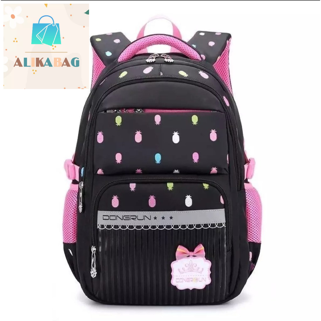 ALIKA BAG - Tas Ransel Anak Wanita Sekolah Trendy Motif Nanas Mini cute