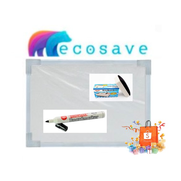 

PAKET White Board Magnetik 20 x 30 EcoSave Papan Tulis Anak Murah Ori