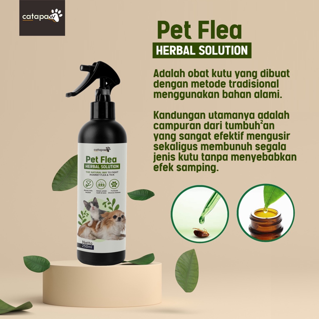 CATAPAW Obat Pembasmi Kutu Kucing Anjing Ampuh / Penghilang Kutu Kucing Natural Pet Flea Remover / Anti Kutu Kucing Anjing Bahan Alami