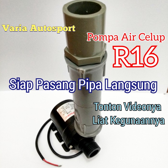 POMPA AIR CELUP R16 DC 12V MINI SIAP PASANG PIPA 1/2 INCH