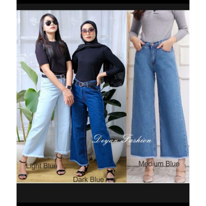 PREMIUM KULOT JEANS RAWIS WANITA HIGH WAIST// PREMIUM HIGHT WAIST KULOT JEANS//