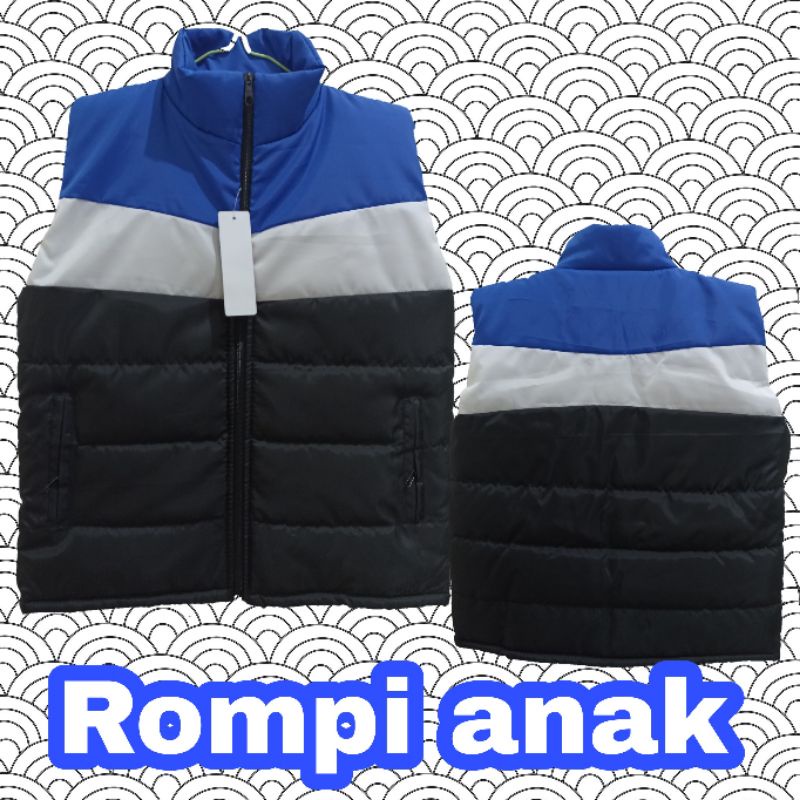 jaket rompi parasut kerah anak 3 warna