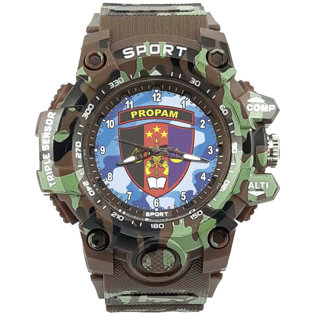 {Istimewa} Jam Tangan LOGO PROPAM 3 Coklat Army Water Resistant