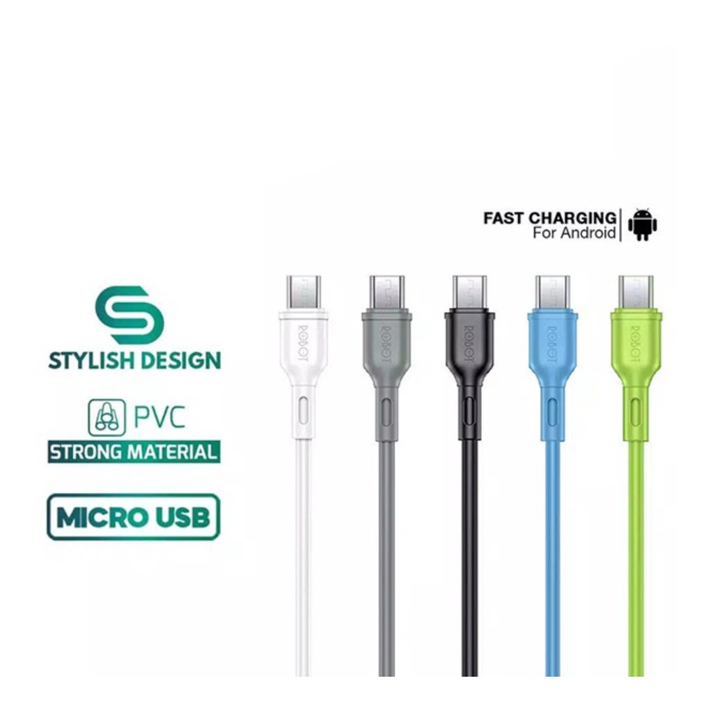 Trend-KABEL DATA ORI ROBOT RBM100 Charger Fast Charging 2A Micro USB 1 Meter /TOPLES ISI 20PCS