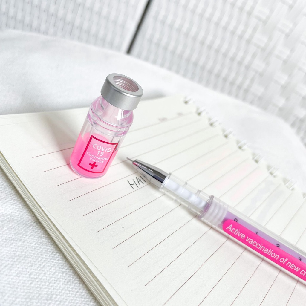 PULPEN VAKSIN SUNTIKAN MEDICINE SUPER UNIK & CUTE LIMITED EDITION ONLY PEN GEL TINTA HITAM MODEL SUNTIK VACCINE KUALITAS IMPORT TERBAIK-4